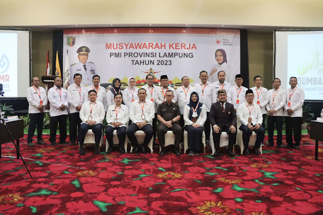 Sekdaprov Lampung Buka Musyawarah Kerja PMI Provinsi Lampung