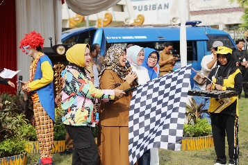 Pemprov Lampung Gelar Parade Drumband dalam Rangka Penguatan Transisi dari PAUD ke Sekolah Dasar.