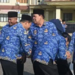 Pemkab Lampung Timur Gelar Apel Bulanan Korpri dan Halal Bihalal