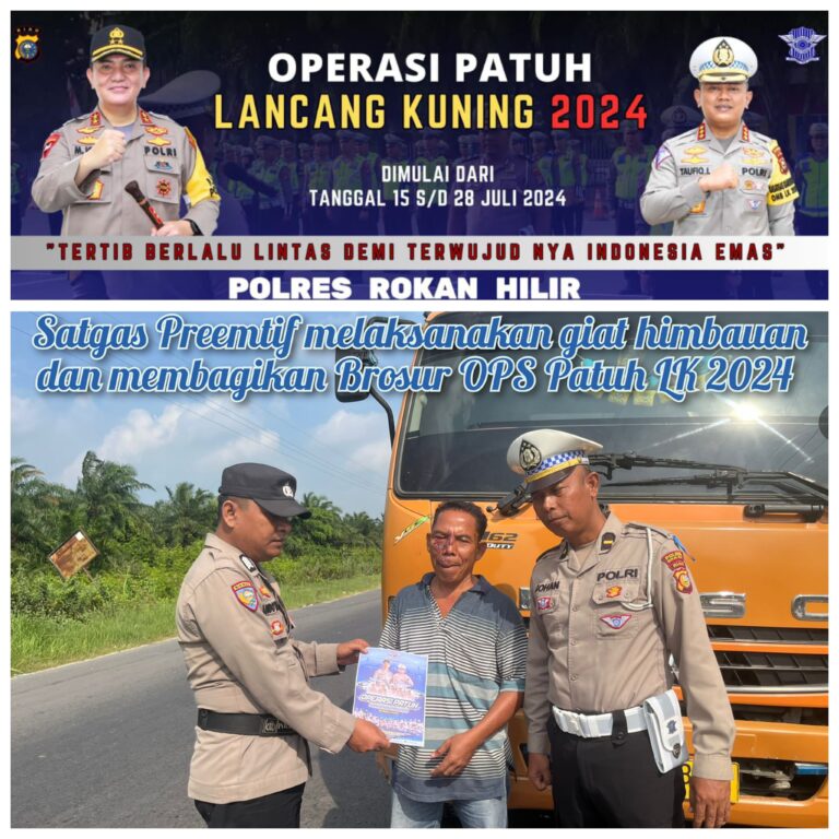 Satgas Satlantas Polres Rohil Gencar Berikan Himbauan Keselamatan BerLalu-lintas dan Bagikan Brosur