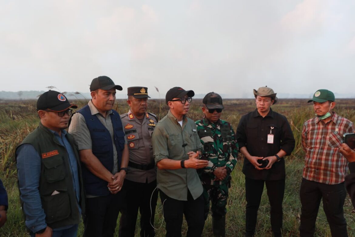 Gubernur Mirza Pastikan Penanganan Kebakaran di Braja Harjosari Terkendali, Tim Gabungan Cegah Api Masuk TN Way Kambas